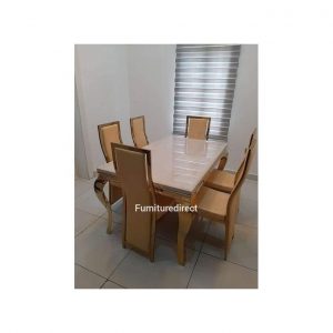 Marble Gold Cruise Dining Set Furniture + 6 Dinning Chairs
