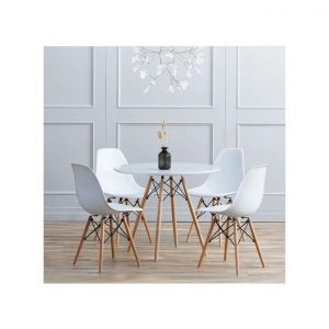 Dining Table Round + 4 Sitting Chairs