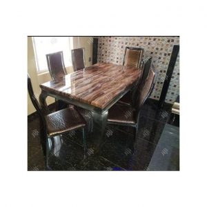 Dining Table Marble With Six Sitting Chairs